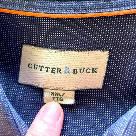 Cutter & Buck Dress Shirt Button Down Collar Short Sleeves Blue and White XXL - Picture 8 of 10